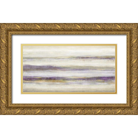 Linear Motion Amethyst Gold Ornate Wood Framed Art Print with Double Matting by Blake, Jaden