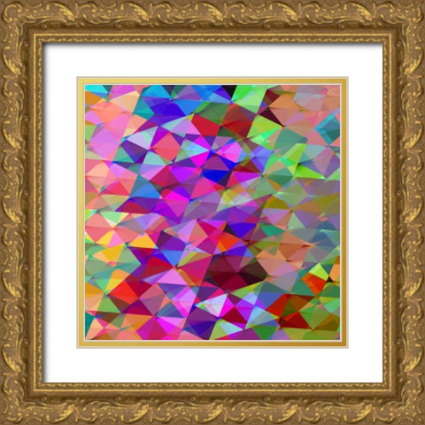 Geometric Squared V Gold Ornate Wood Framed Art Print with Double Matting by Tatum, Jan