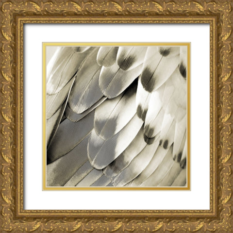 Feathered Friend - Pearl IV Gold Ornate Wood Framed Art Print with Double Matting by Bosco, Julia