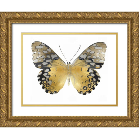 Golden Butterfly I Gold Ornate Wood Framed Art Print with Double Matting by Bosco, Julia