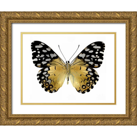 Golden Butterfly IV Gold Ornate Wood Framed Art Print with Double Matting by Bosco, Julia