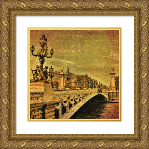 Paris Romance Gold Ornate Wood Framed Art Print with Double Matting by Casey, Julia
