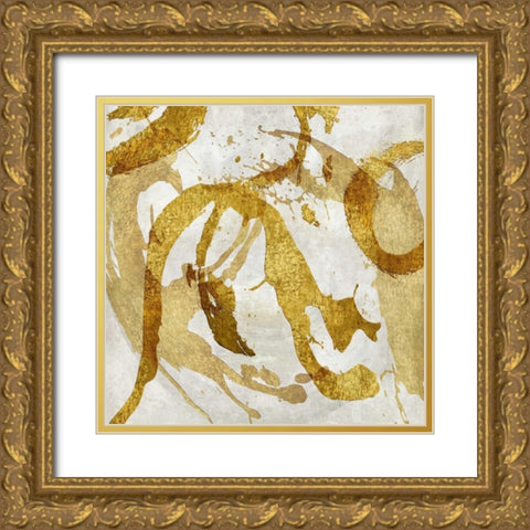 Jubilant III Gold Ornate Wood Framed Art Print with Double Matting by Davila, Jordan