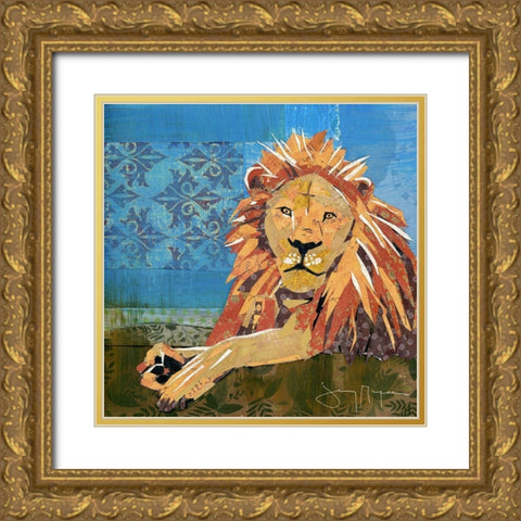 Lion Pride Gold Ornate Wood Framed Art Print with Double Matting by McGee, Jenny