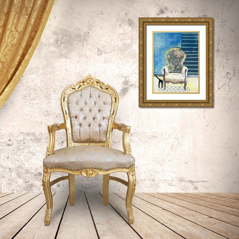 Comfy Chair Gold Ornate Wood Framed Art Print with Double Matting by McGee, Jenny