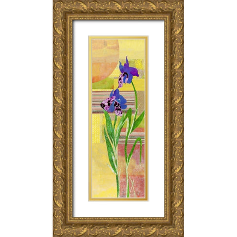 Iris II Gold Ornate Wood Framed Art Print with Double Matting by McGee, Jenny