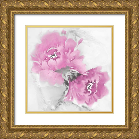 Flower Bloom in Pink I Gold Ornate Wood Framed Art Print with Double Matting by Stevens, Jesse