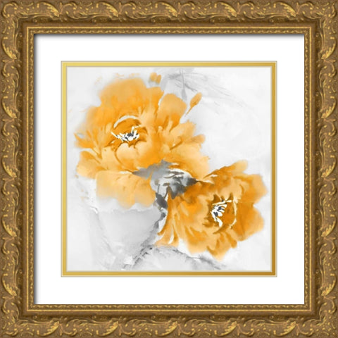 Flower Bloom in Mandarin I Gold Ornate Wood Framed Art Print with Double Matting by Stevens, Jesse
