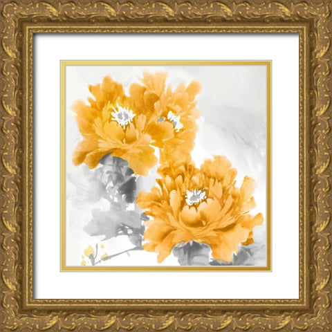 Flower Bloom in Mandarin II Gold Ornate Wood Framed Art Print with Double Matting by Stevens, Jesse