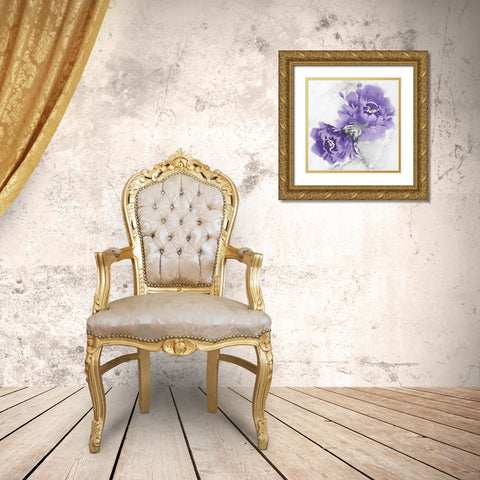 Flower Bloom in Amethyst II Gold Ornate Wood Framed Art Print with Double Matting by Stevens, Jesse