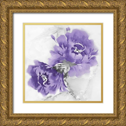 Flower Bloom in Amethyst II Gold Ornate Wood Framed Art Print with Double Matting by Stevens, Jesse