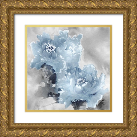 Flower Bloom on Silver I Gold Ornate Wood Framed Art Print with Double Matting by Stevens, Jesse