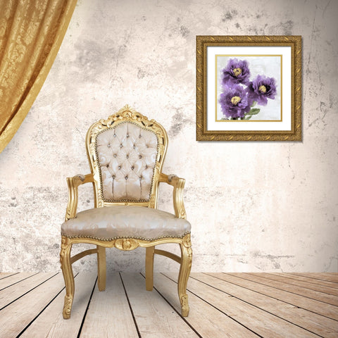 Purple Bloom I Gold Ornate Wood Framed Art Print with Double Matting by Stevens, Jesse