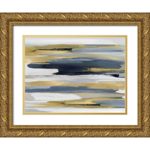 Beyond in Blue and Gold II Gold Ornate Wood Framed Art Print with Double Matting by Hanson, Jackie
