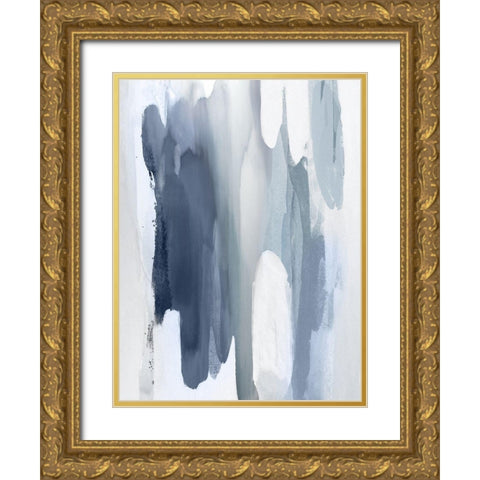 Converge Blue II Gold Ornate Wood Framed Art Print with Double Matting by Hanson, Jackie
