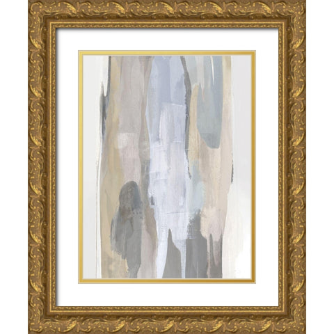 Converge Gray II Gold Ornate Wood Framed Art Print with Double Matting by Hanson, Jackie