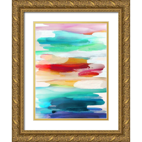 Gesture I Gold Ornate Wood Framed Art Print with Double Matting by Hanson, Jackie