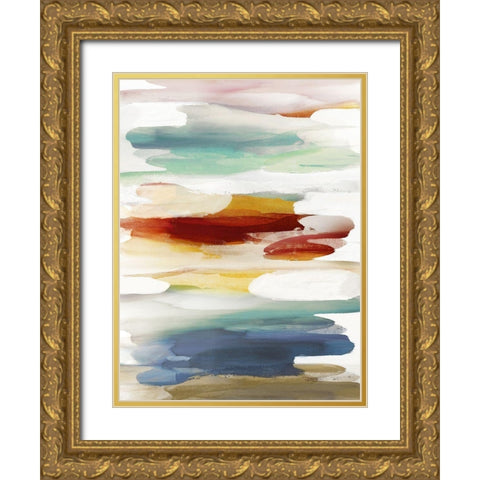 Gesture II Gold Ornate Wood Framed Art Print with Double Matting by Hanson, Jackie