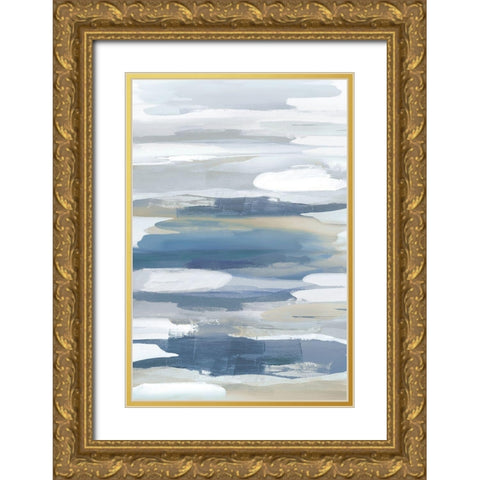 Intuition Blue Gold Ornate Wood Framed Art Print with Double Matting by Hanson, Jackie