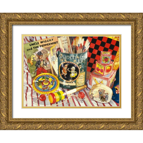 Uncle Wiggly Gold Ornate Wood Framed Art Print with Double Matting by Koenig, Judy
