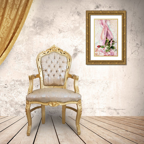 Ballet Rose Gold Ornate Wood Framed Art Print with Double Matting by Koenig, Judy