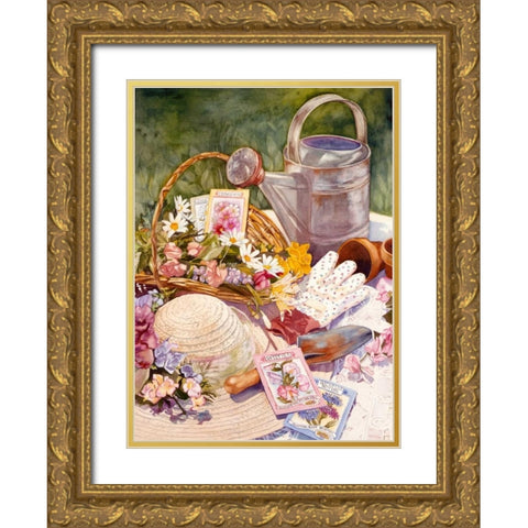Spring Garden Gold Ornate Wood Framed Art Print with Double Matting by Koenig, Judy