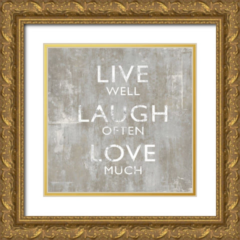 Live Well Gold Ornate Wood Framed Art Print with Double Matting by MacDowell, Jamie