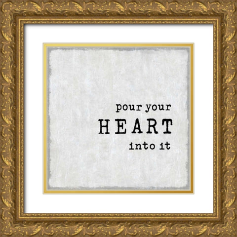 Pour Your Heart Gold Ornate Wood Framed Art Print with Double Matting by MacDowell, Jamie
