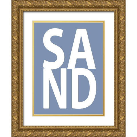 Sand Blue Gold Ornate Wood Framed Art Print with Double Matting by MacDowell, Jamie