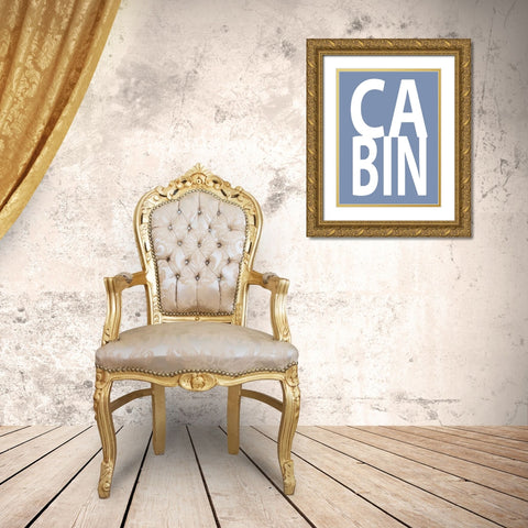 Cabin Blue Gold Ornate Wood Framed Art Print with Double Matting by MacDowell, Jamie