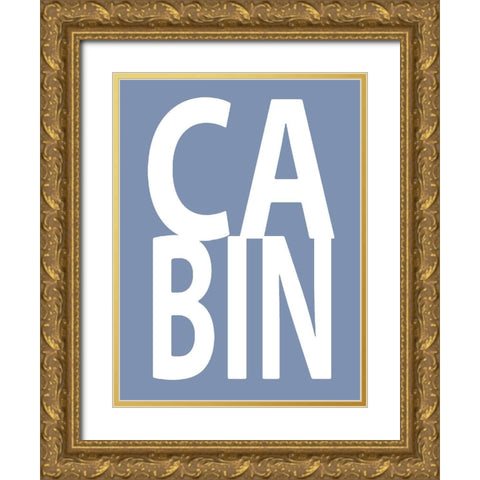 Cabin Blue Gold Ornate Wood Framed Art Print with Double Matting by MacDowell, Jamie