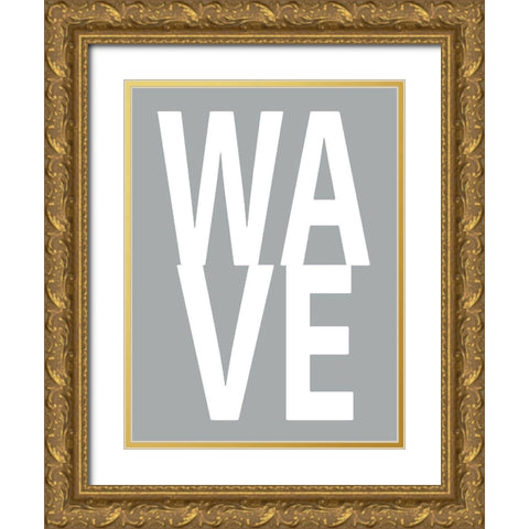 Wave Gray Gold Ornate Wood Framed Art Print with Double Matting by MacDowell, Jamie