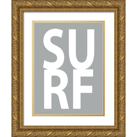 Surf Gray Gold Ornate Wood Framed Art Print with Double Matting by MacDowell, Jamie