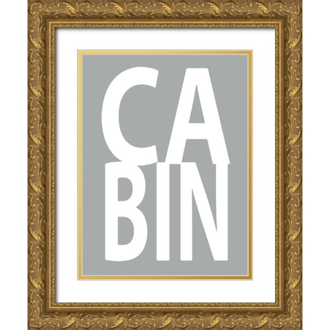 Cabin Gray Gold Ornate Wood Framed Art Print with Double Matting by MacDowell, Jamie