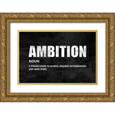 Ambition on Black Gold Ornate Wood Framed Art Print with Double Matting by MacDowell, Jamie