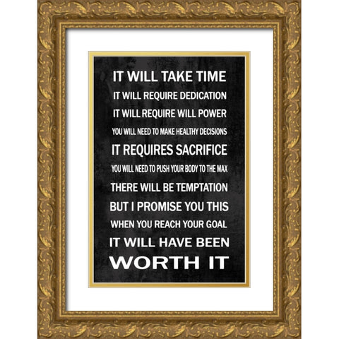 Worth It on Black Gold Ornate Wood Framed Art Print with Double Matting by MacDowell, Jamie