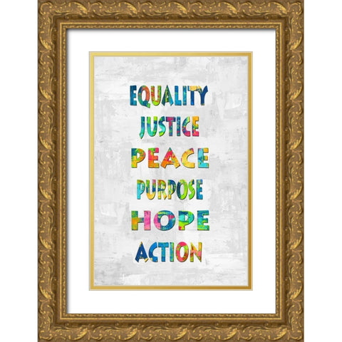 Equality Justice in Color Gold Ornate Wood Framed Art Print with Double Matting by MacDowell, Jamie