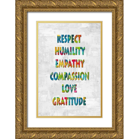 Respect Humility in Color Gold Ornate Wood Framed Art Print with Double Matting by MacDowell, Jamie