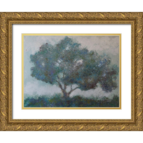 Mountain Top Tree Gold Ornate Wood Framed Art Print with Double Matting by Foster, Joseph Marshal