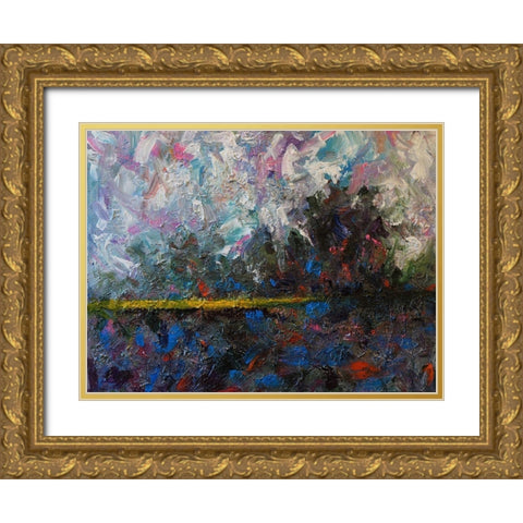 Golden Pond Gold Ornate Wood Framed Art Print with Double Matting by Foster, Joseph Marshal