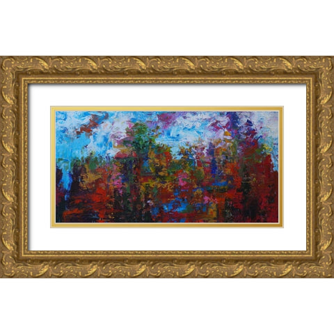 Horizon IV Gold Ornate Wood Framed Art Print with Double Matting by Foster, Joseph Marshal