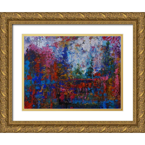 Horizon V Gold Ornate Wood Framed Art Print with Double Matting by Foster, Joseph Marshal