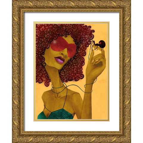 Black Widow Gold Ornate Wood Framed Art Print with Double Matting by Goddess, Jami