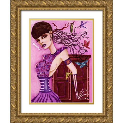 Cassandras Closet Gold Ornate Wood Framed Art Print with Double Matting by Goddess, Jami