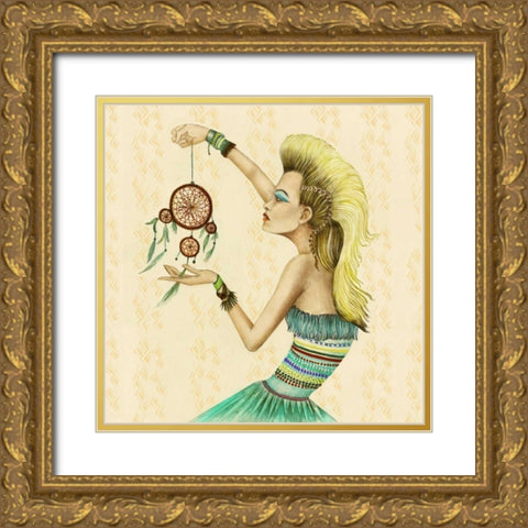 Dreamer Gold Ornate Wood Framed Art Print with Double Matting by Goddess, Jami
