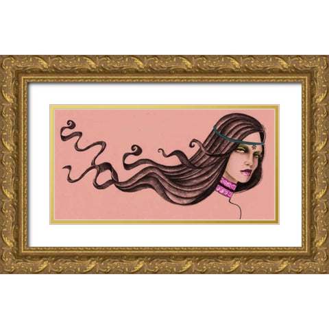 Pink Soul I Gold Ornate Wood Framed Art Print with Double Matting by Goddess, Jami