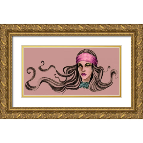 Pink Soul II Gold Ornate Wood Framed Art Print with Double Matting by Goddess, Jami