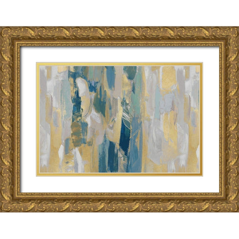 Revelation Teal Gold Ornate Wood Framed Art Print with Double Matting by Martin, Jennifer