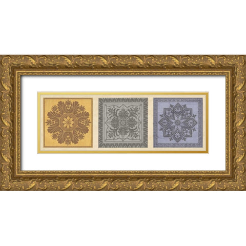 Classical Tiles II Gold Ornate Wood Framed Art Print with Double Matting by Oliver, Jenny