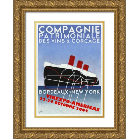 Transat Gold Ornate Wood Framed Art Print with Double Matting by Got, Jean-Pierre